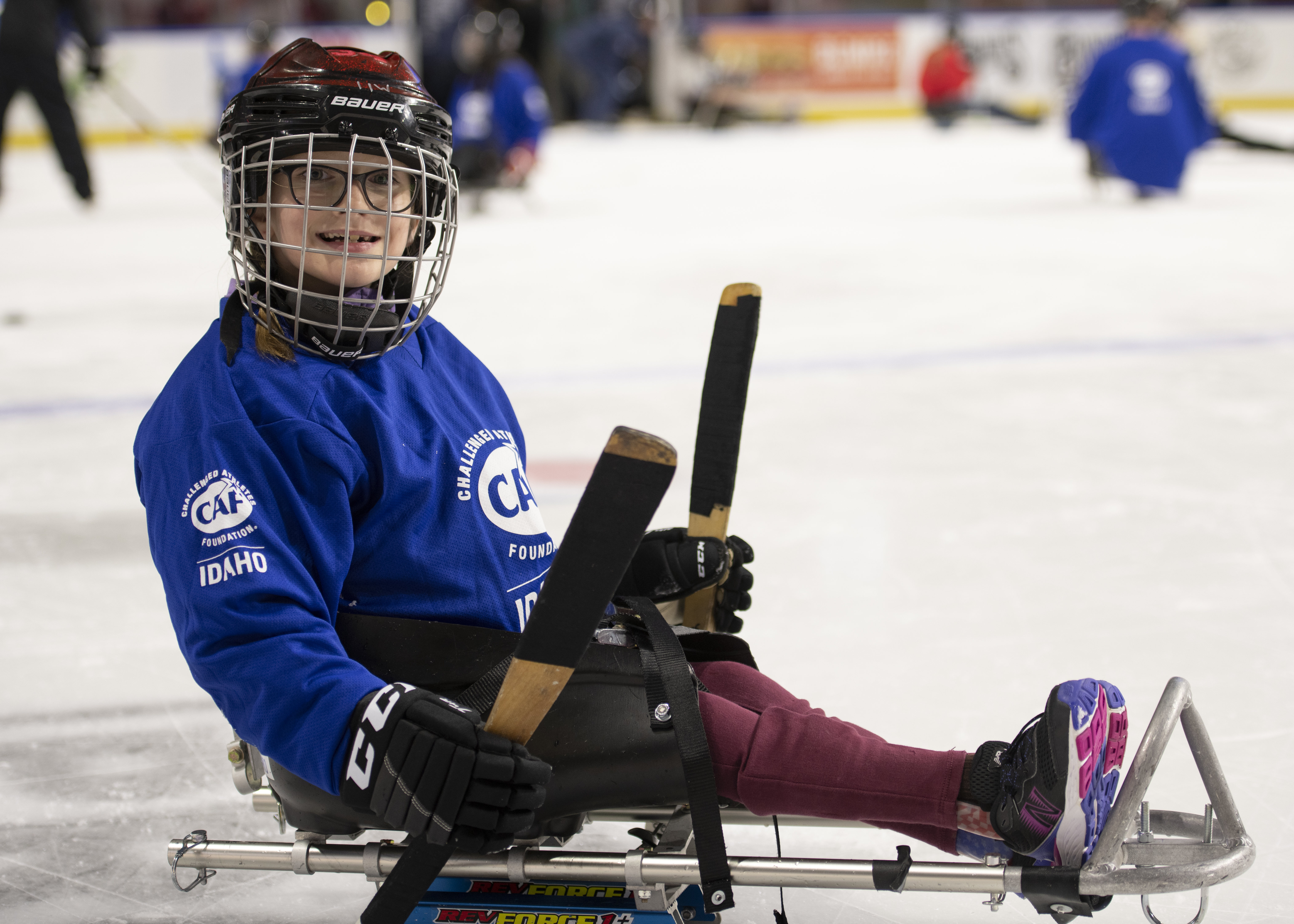 Girl in hockey rink